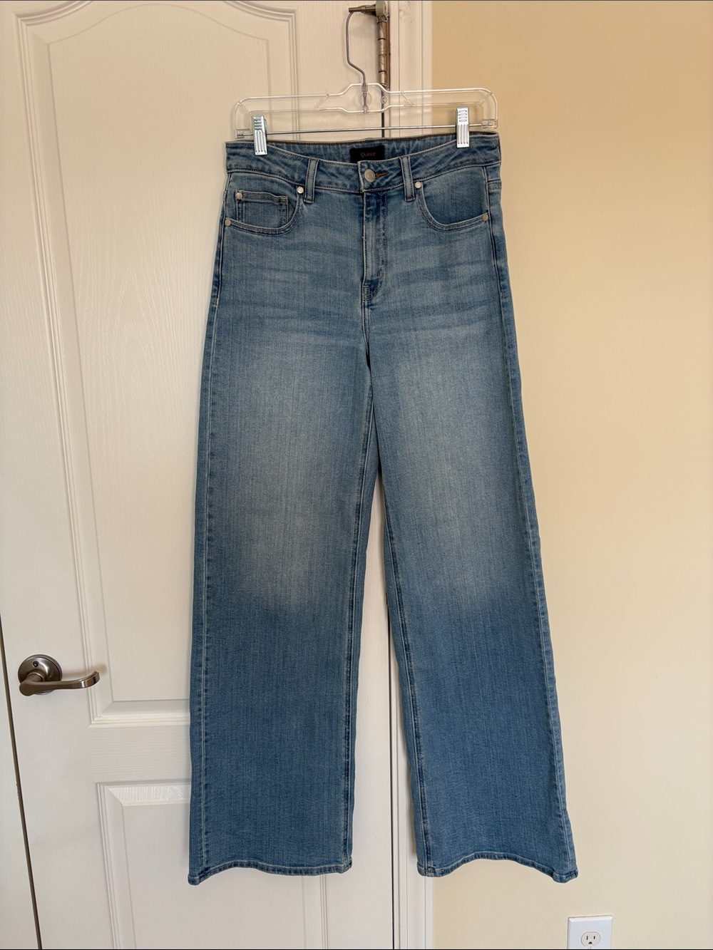 Quince Bella Stretch Wide Leg Jean Frosted Blue Size 28 34 inseam extra long - Picture 4 of 10